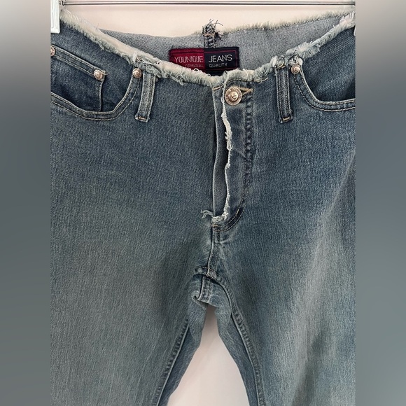 Younique Jeans Y2K Low-rise Frayed Hem Studded Flare Leg Jeans |Size 5| - Picture 2 of 5